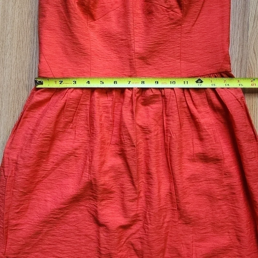 Ann Taylor LOFT strapless summer cocktail dress 4 coral - Picture 6 of 11